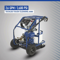 Hot Water Pressure Washer Built for Heavy-Duty Cleaning, 3600 PSI, 2.6 GPM, Propane Burner System