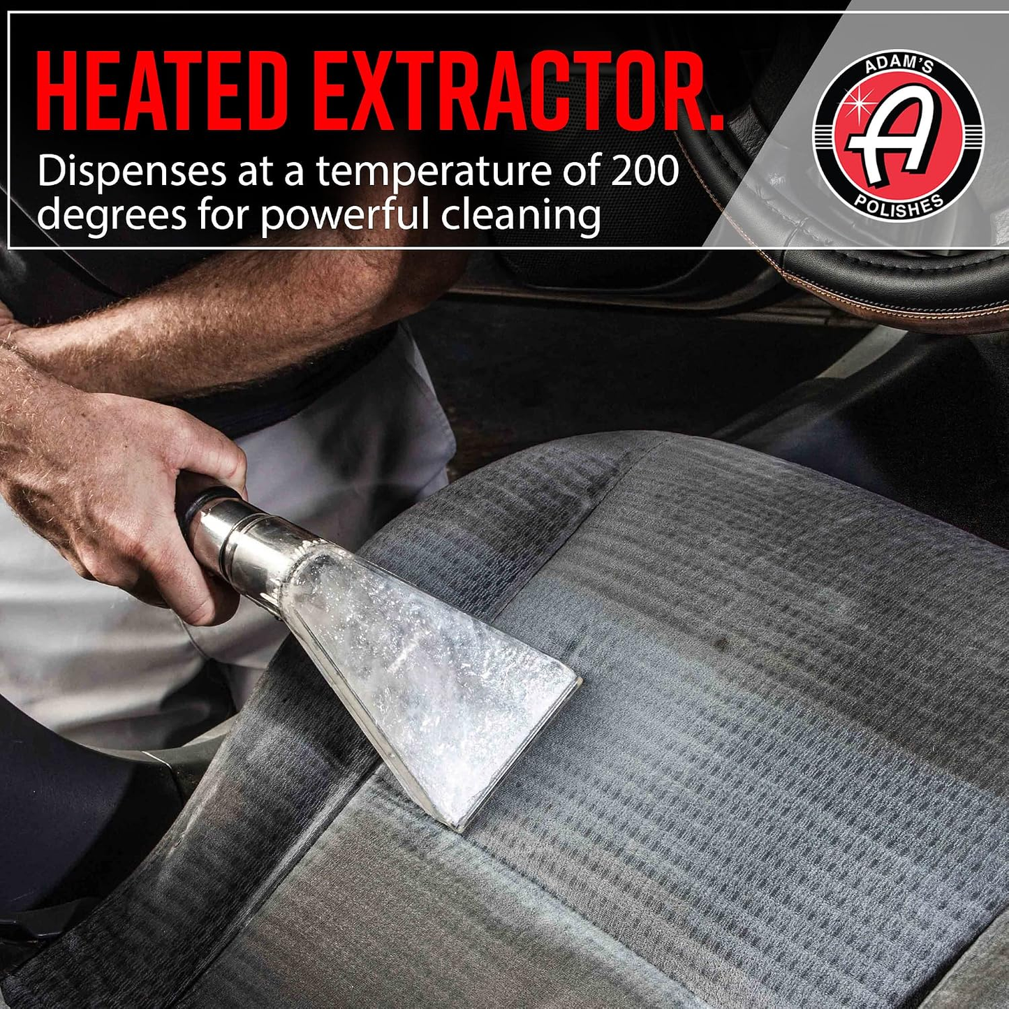 Heated Carpet Extractor - Powerful 200 Degree Spot and Upholstery Cleaner, Clear Head Hand Tool, 15 Foot Hose, Easy Dirt and Spot Removal for Vehicles