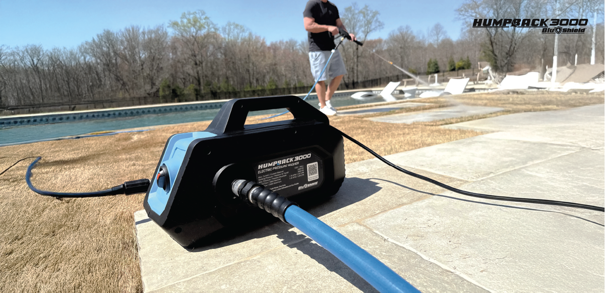 BluShield HumpBack 3000 PSI Pressure Washer | 50 ft Hose Reel