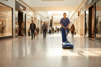 Floor Scrubber Built for Commercial Cleaning, 13.75 Inch Path, Dual Lithium Battery, 350 RPM Brush Motor