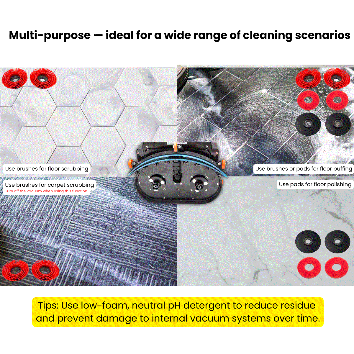 SUNMAX SM430 17" Walk-Behind Floor Scrubber | Lithium Battery