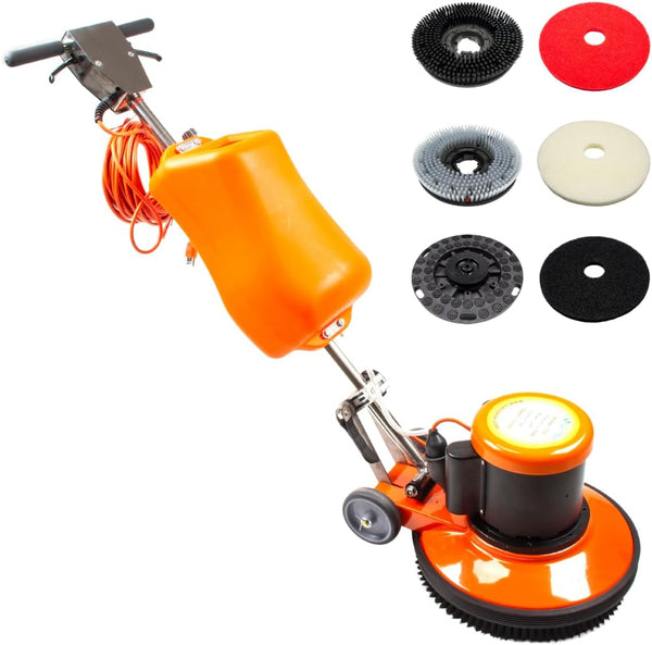 17" Commercial Floor Buffer Scrubber Polisher Machine, 2.0 HP, 175 RPM, 3.4-Gal Tank, Multi-Function Floor Machine for Scrubbing, Stripping, Polishing & Waxing
