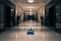Floor Scrubber Built for Commercial Cleaning, 13.75 Inch Path, Dual Lithium Battery, 350 RPM Brush Motor