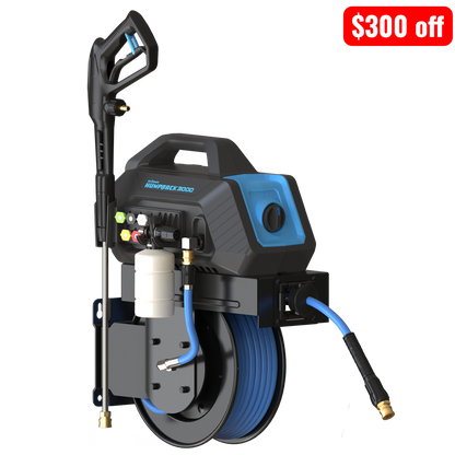 BluShield HumpBack 3000 PSI Pressure Washer | 50 ft Hose Reel