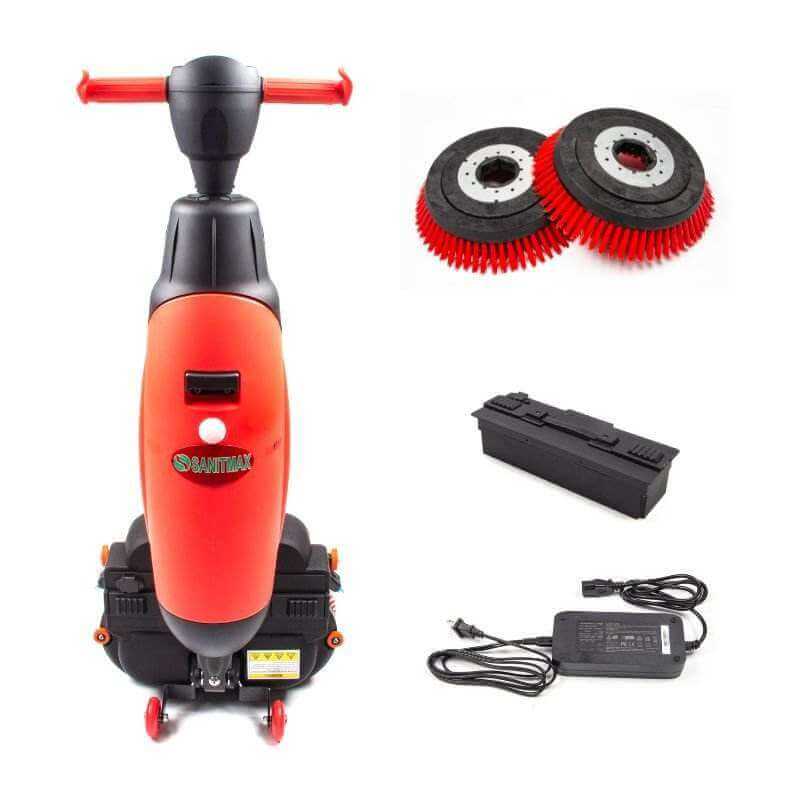 SUNMAX SM430 17" Walk-Behind Floor Scrubber | Lithium Battery